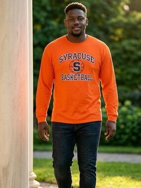 EUC Gildan Unisex Orange Long Sleeve  Shirt Syracuse University Basketball - L